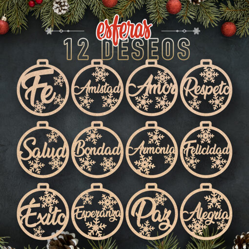 Esferas de los 12 deseos para esta navidad