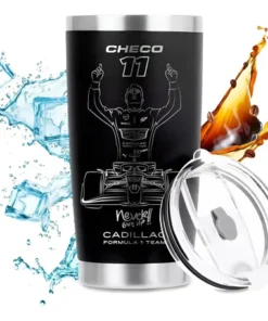 Termo Checo 11 Cadillac Grabado Laser Never Give Up F1 Negro