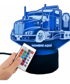 Lampara Personalizada Camion Kenworth Gran Regalo Negro Transparente