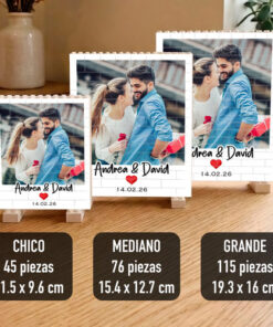 Foto Con Bloques Personalizado Regalo Novios Aniversario Chico 45 Piezas - Imagen 2