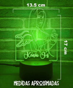Lampara Led 3d Kenia Os Gran Regalo Para Fan Pink Aura Negro Transparente - Imagen 3