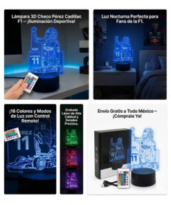 Lámpara Led 3d De Checo Cadillacf1 Super Regalo Para Fans Negro Transparente - Imagen 2