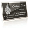 Placa Funeraria Grabada Para Urna O Nicho - Aluminio Plata / Humo Espejo
