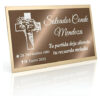 Placa Funeraria Grabada Para Urna O Nicho - Aluminio Dorado / Bronce