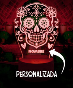 Lampara 3d Calavera Personalizada Día De Muertos Altar - Imagen 3