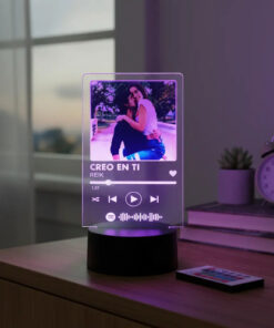 Lámpara Personalizada De Spotify Con Foto Impresa Novios Negro - Imagen 6