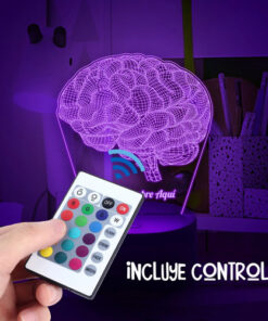 Lampara Personalizada Cerebro Regalo Neurologo / Psicologo Negro Transparente - Imagen 4