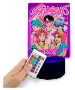 Lampara Saja Boys Personalizada Guerreras Kpop Negro Transparente