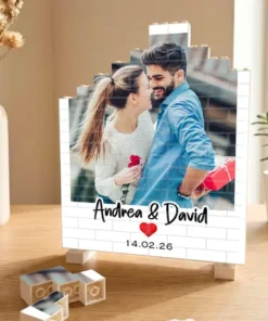 Foto Con Bloques Personalizado Regalo Novios Aniversario Grande 115 Piezas - Imagen 4