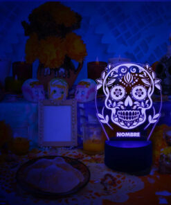 Lampara 3d Calavera Personalizada Día De Muertos Altar - Imagen 9
