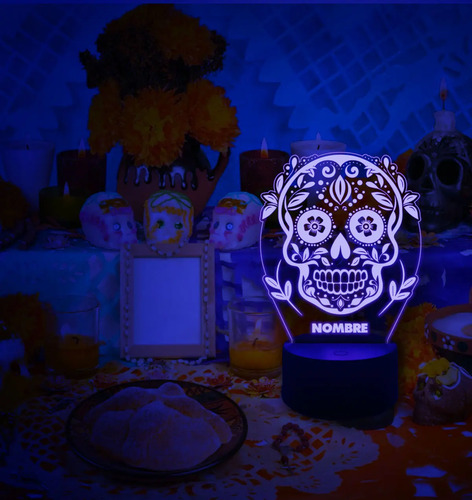 Lampara 3d Calavera Personalizada Día De Muertos Altar - Imagen 9