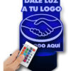 Lámpara Led Con Logo De Tu Negocio O Empresa Grabado Laser Negro Transparente