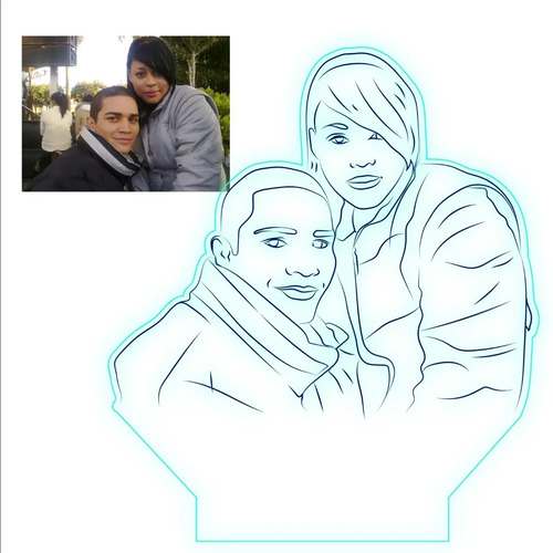 Lampara Led Foto Personalizada, Cumpleaños, Pareja, Regalo Negro Transparente - Imagen 9