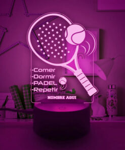Lampara Personalizada Padel Gran Regalo Para Jugador Deporte Negro Transparente - Imagen 5