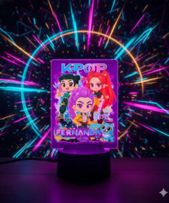 Lámpara Guerreras K Pop Personalizada Super Regalo 7 Colores Negro Transparente - Imagen 5