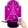 Lampara 3d Personalizada Torre Eiffel Paris Es Super Regalo Negro Transparente