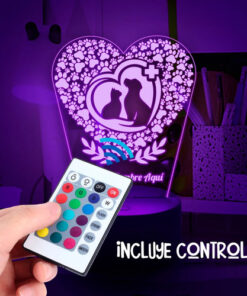 Lampara Veterinario Personalizada Gran Regalo 16 Colores Negro Transparente - Imagen 2