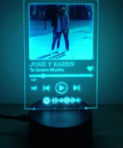 Lámpara Personalizada De Spotify Con Foto Impresa Novios Negro - Imagen 7