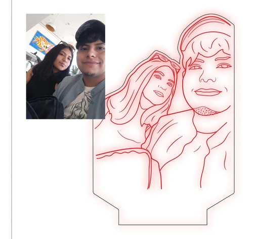 Lampara Led Foto Personalizada, Cumpleaños, Pareja, Regalo Negro Transparente - Imagen 6