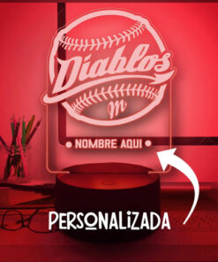 Lampara Personalizada De Diablos Rojos Del Mexico Beisbol Negro Transparente - Imagen 5