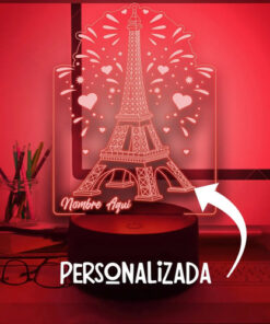 Alternative view of Lampara 3d Personalizada Torre Eiffel Paris Es Super Regalo Negro Transparente
