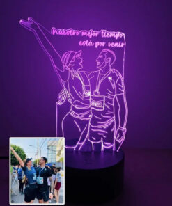 Lampara Led Foto Personalizada, Cumpleaños, Pareja, Regalo Negro Transparente - Imagen 7