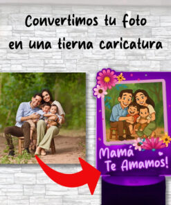 Lámpara Personalizada Con Foto Mamá Regalo Día De Las Madres Negro Transparente - Imagen 2