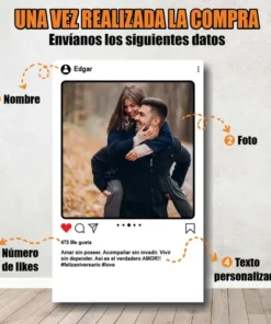 Lampara Instagram Regalo Perfecto Aniversario / Cumpleaños Café Transparente - Imagen 5