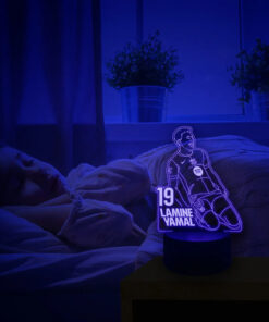 Lámpara Led 3d Lamine Yamal Barcelona Gran Regalo Para Fans! Negro Transparente - Imagen 5