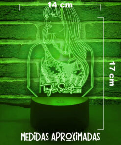 Lampara Led 3d Taylor Swift Gran Regalo Para Fan Eras Tour Negro Transparente - Imagen 3