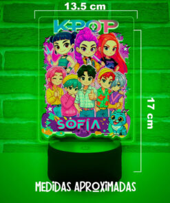 Lámpara Guerreras K Pop Saja Personalizada Super Regalo Negro Transparente - Imagen 4