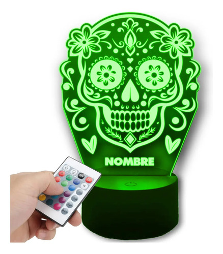 Lampara 3d Calavera Personalizada Día De Muertos Altar
