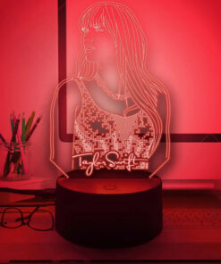 Lampara Led 3d Taylor Swift Gran Regalo Para Fan Eras Tour Negro Transparente - Imagen 5