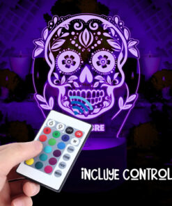 Lampara 3d Calavera Personalizada Día De Muertos Altar - Imagen 11