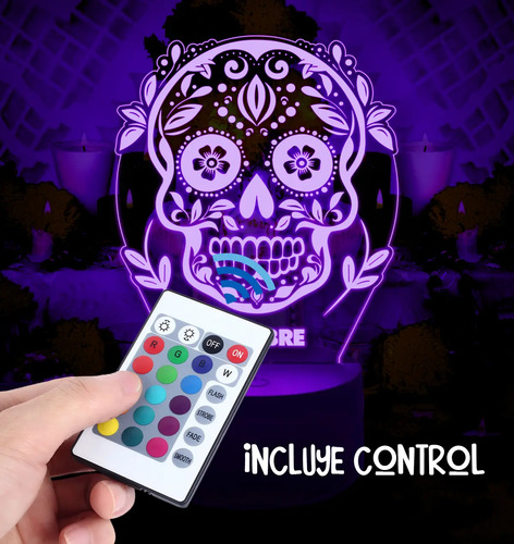Lampara 3d Calavera Personalizada Día De Muertos Altar - Imagen 11