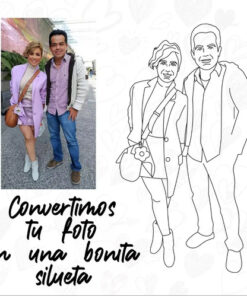 Regalo Novios Lampara Foto Silueta Personalizada Aniversario Negro Transparente - Imagen 2