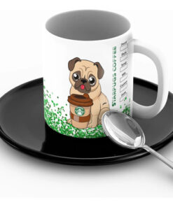 Taza Para Café De Starpugs / Pug / Tipo Starbucks Increible Blanco Starpugs - Imagen 5