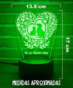 Lampara Veterinario Personalizada Gran Regalo 16 Colores Negro Transparente - Imagen 4