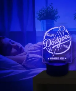 Lámpara 3d Personalizada De Los Angeles Dodgers Beisbol Fans Negro Transparente - Imagen 6