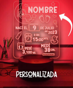 Alternative view of Lampara 3d Nací Pesé Medí Gran Regalo Para Recién Nacido Negro Transparente