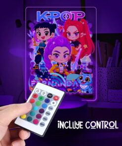Lámpara Guerreras K Pop Personalizada Super Regalo 7 Colores Negro Transparente - Imagen 3