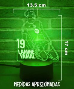 Lámpara Led 3d Lamine Yamal Barcelona Gran Regalo Para Fans! Negro Transparente - Imagen 3