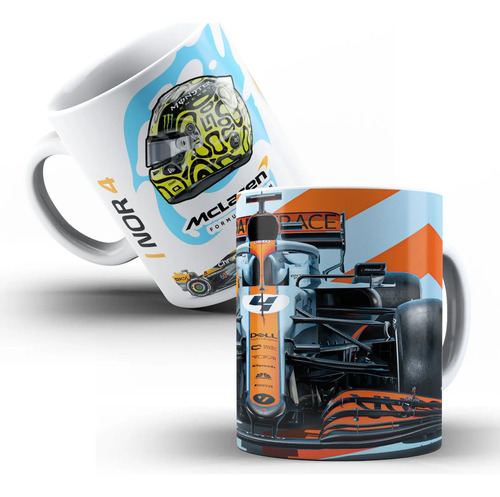 Taza Para Café De Lando Norris Mclaren F1 Super Regalo Fan Blanco Lando Norris