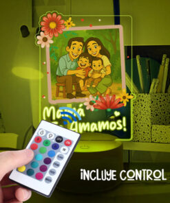 Lámpara Personalizada Con Foto Mamá Regalo Día De Las Madres Negro Transparente - Imagen 6