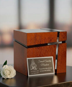Placa Funeraria Grabada Para Urna O Nicho - Aluminio Plata / Humo Espejo - Imagen 3