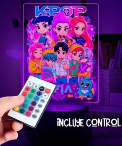 Lámpara Guerreras K Pop Saja Personalizada Super Regalo Negro Transparente - Imagen 6