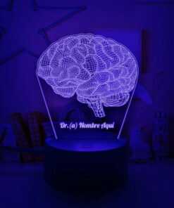 Lampara Personalizada Cerebro Regalo Neurologo / Psicologo Negro Transparente - Imagen 5