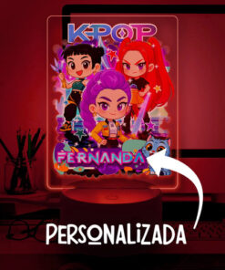 Lámpara Guerreras K Pop Personalizada Super Regalo 7 Colores Negro Transparente - Imagen 4