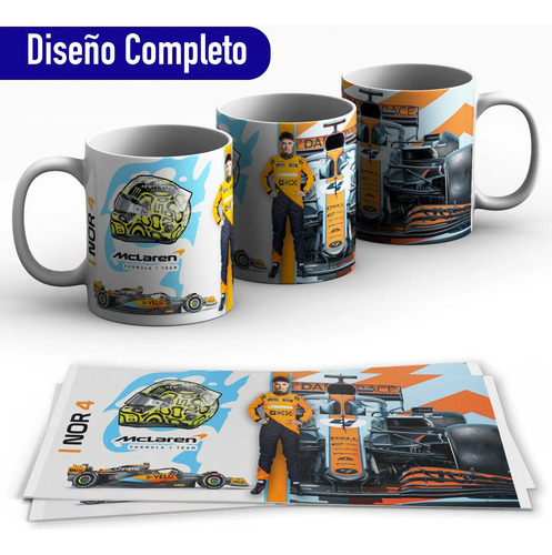 Taza Para Café De Lando Norris Mclaren F1 Super Regalo Fan Blanco Lando Norris - Imagen 2