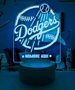 Lámpara 3d Personalizada De Los Angeles Dodgers Beisbol Fans Negro Transparente - Imagen 4